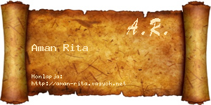 Aman Rita névjegykártya